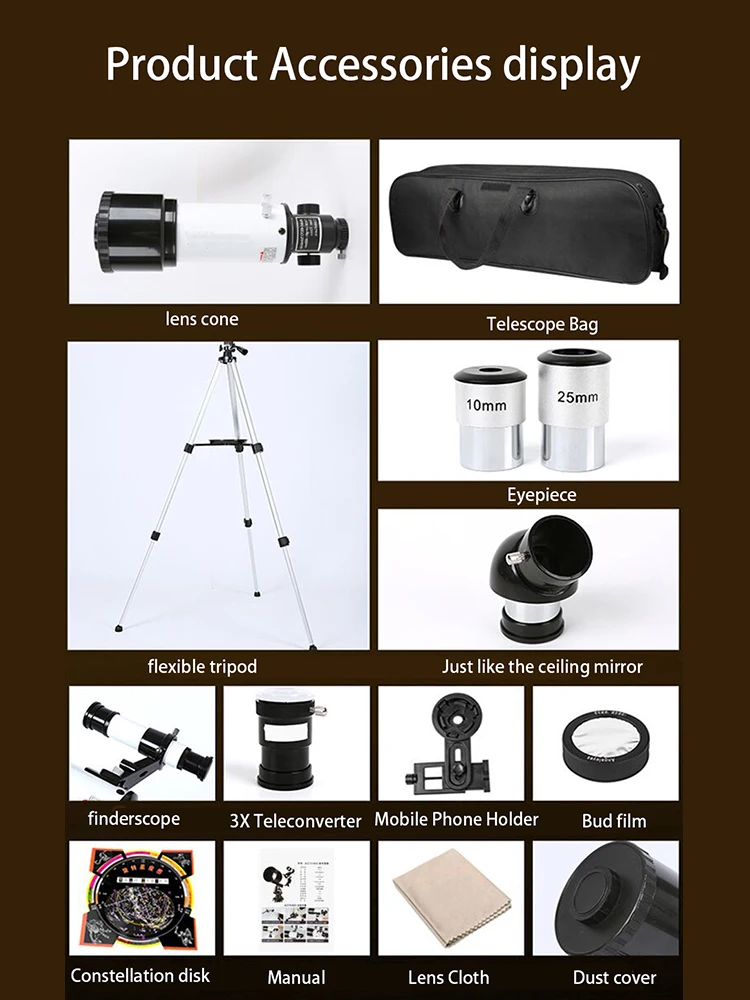 Astronomical Telescope Professional for Space Night Vision VisioMonocular 233X Zoom Powerful Moon Space Planet Gift for Children
Astronomical Telescope Professional for Space Night Vision VisioMonocular 233X Zoom Powerful Moon Space Planet Gift for Children