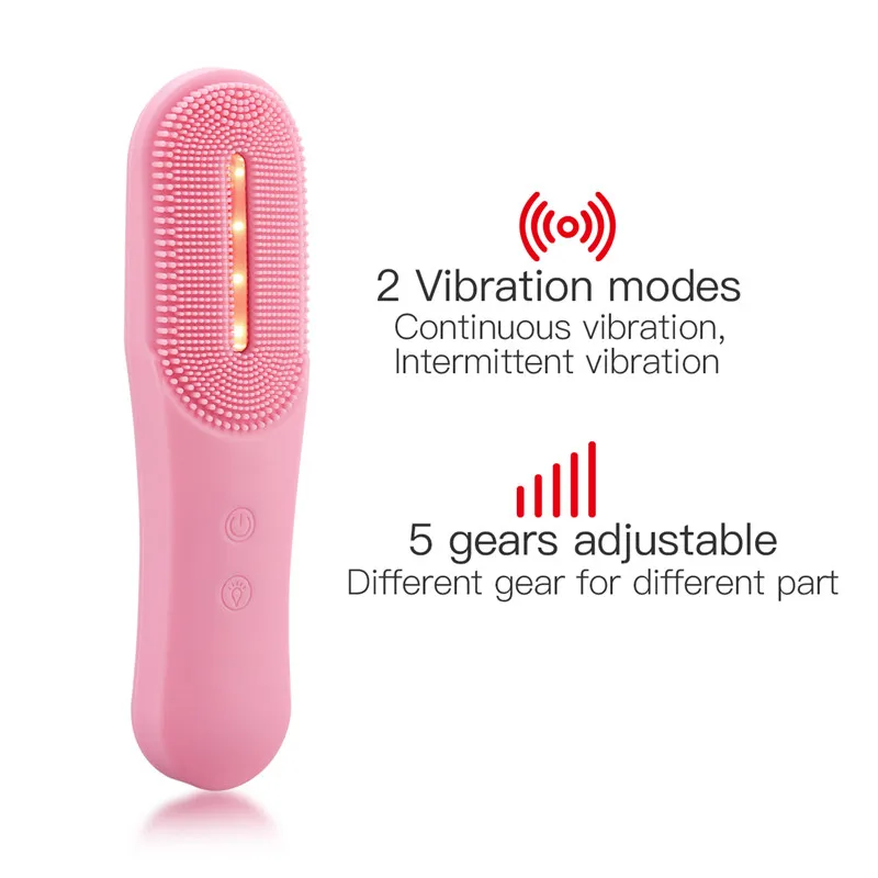 CkeyiN Silicone Face Cleaning Brush LED Photon Electric Facial Cleaning Brush Sonic Vibration Soft Face Wash Machine Massager
CkeyiN Silicone Face Cleaning Brush LED Photon Electric Facial Cleaning Brush Sonic Vibration Soft Face Wash Machine Massager