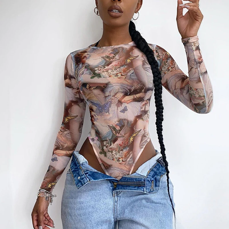 Ladies Printed Skinny Rompers Womens Sexy Bodysuit Casual Long Sleeve Slim Bodycon Bodysuit
Ladies Printed Skinny Rompers Womens Sexy Bodysuit Casual Long Sleeve Slim Bodycon Bodysuit