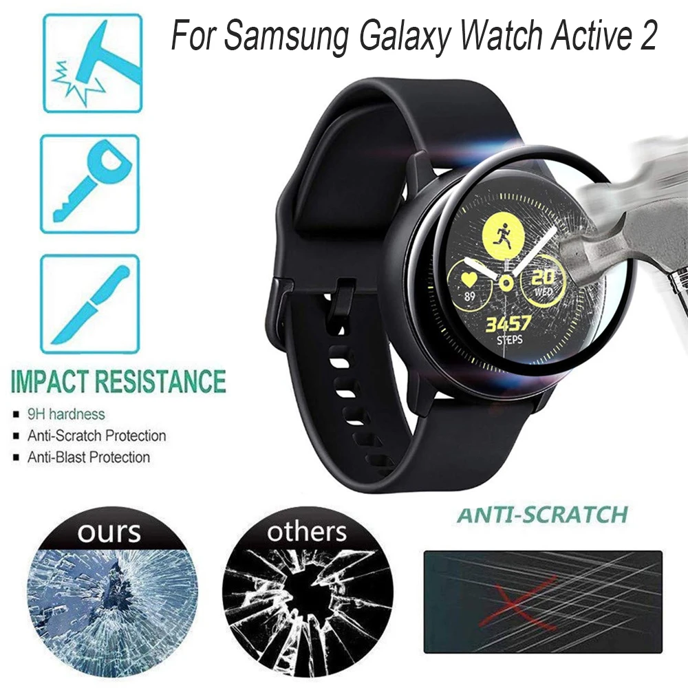 Защитное стекло для смарт часов Защитная пленка Samsung Galaxy Watch Active 2 40 мм 44 3D с полным