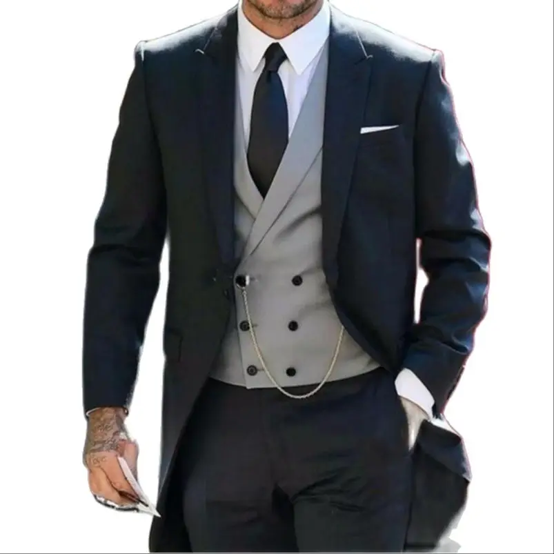 Black Wedding Suits Groom Tuxedos Custom Made Best Groomsmen Tuxedos Mens Wedding Prom Party Suits (Jacket+Pants+Vest+Tie)
Black Wedding Suits Groom Tuxedos Custom Made Best Groomsmen Tuxedos Mens Wedding Prom Party Suits (Jacket+Pants+Vest+Tie)