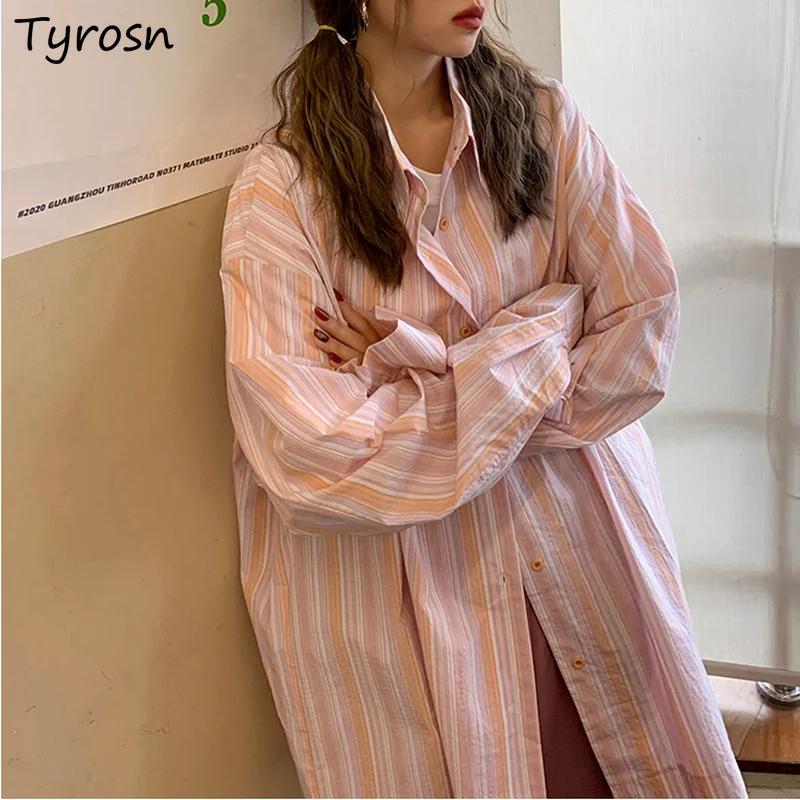 Striped Shirts Women Spring Autumn Loose Long Sleeve Korean Style Vintage Streetwear Baggy BF Harajuku Sun Proof Ulzzang Leisure
Striped Shirts Women Spring Autumn Loose Long Sleeve Korean Style Vintage Streetwear Baggy BF Harajuku Sun Proof Ulzzang Leisure