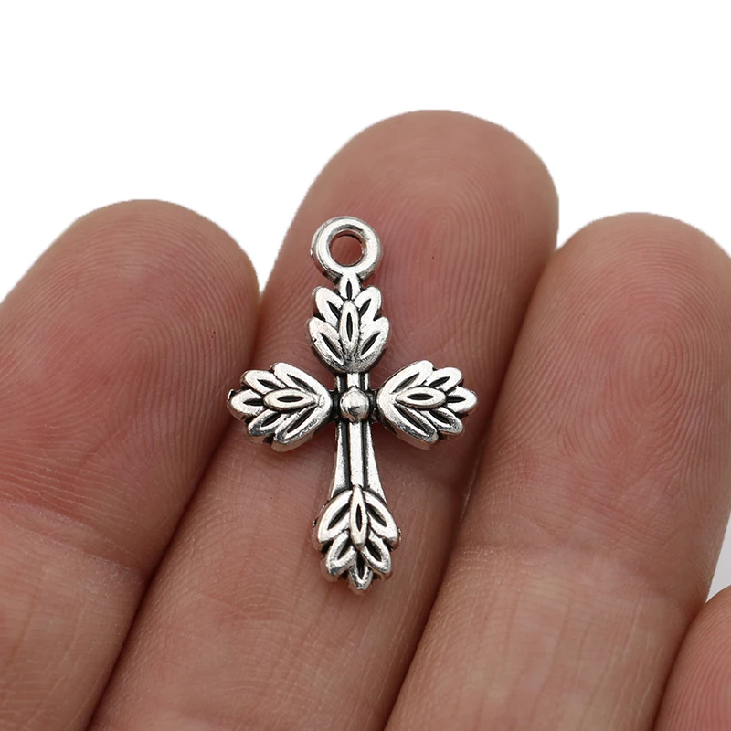 JAKONGO антикварные посеребренные кресты подвески для изготовления ювелирных изделий браслет DIY аксессуары 17x26 мм 10 шт. 
JAKONGO антикварные посеребренные кресты подвески для изготовления ювелирных изделий браслет DIY аксессуары 17x26 мм 10 шт.