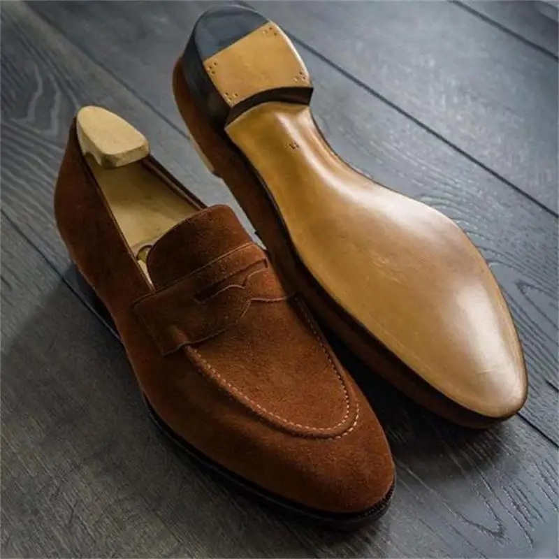 New Men Fashion Trend Business Dress Shoes Handmade Yellow-brown Faux Suede Round Head Low-heeled Face Mask Set on Loafers ZZ390
New Men Fashion Trend Business Dress Shoes Handmade Yellow-brown Faux Suede Round Head Low-heeled Face Mask Set on Loafers ZZ390