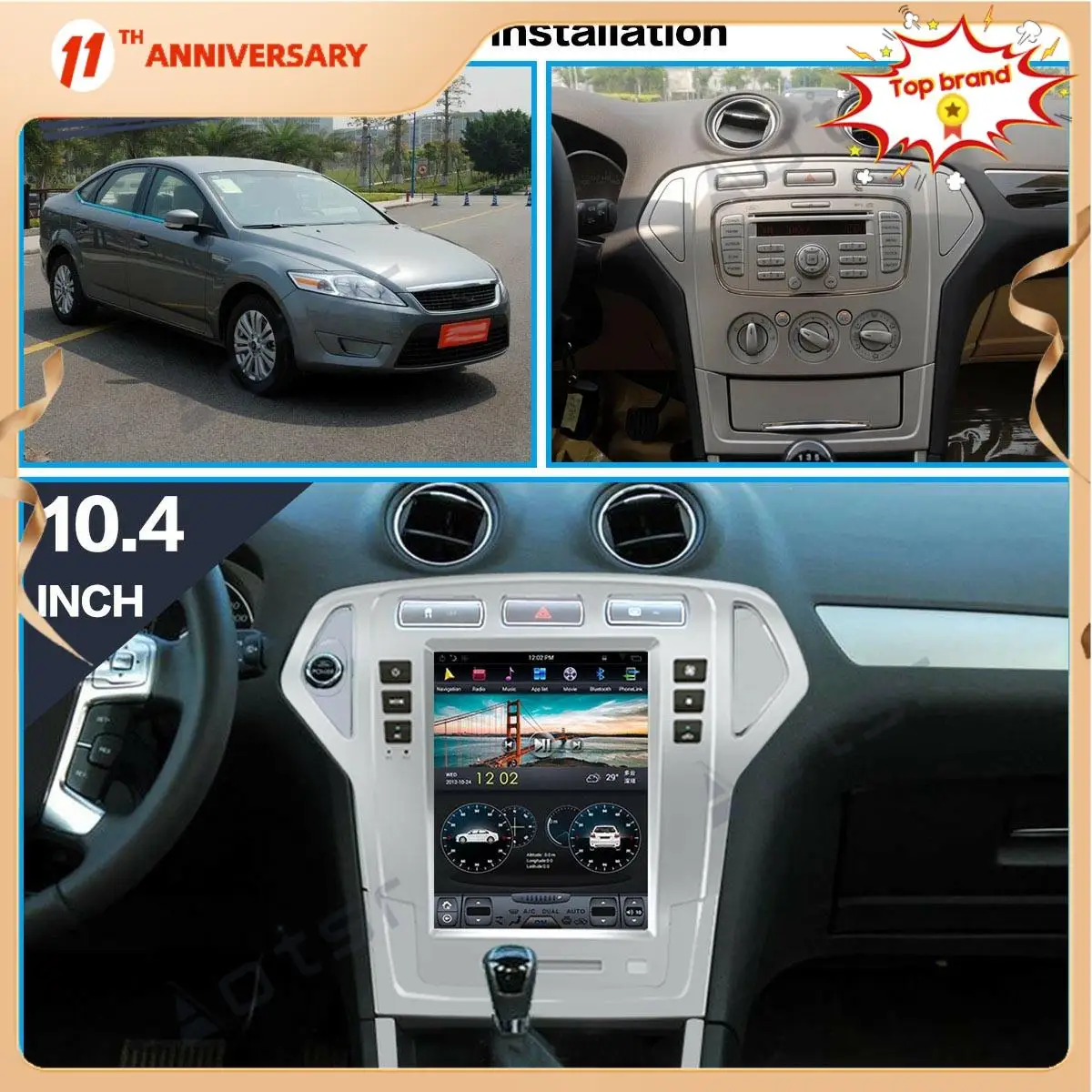 Автомагнитола для Ford Mondeo MK4, автомобильная система Tesla PX6 с вертикальным экраном 2007 +, 4 Гб + 64 ГБ, GPS-навигация, DSP + Carplay
Автомагнитола для Ford Mondeo MK4, автомобильная система Tesla PX6 с вертикальным экраном 2007 +, 4 Гб + 64 ГБ, GPS-навигация, DSP + Carplay