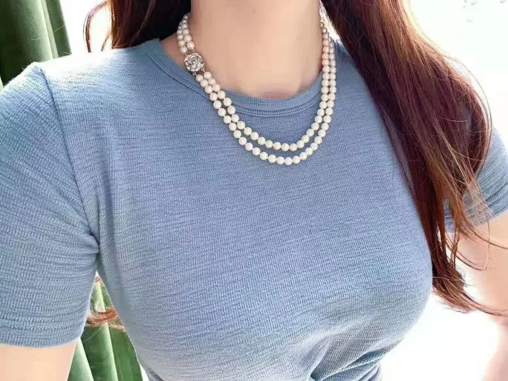 Лидер продаж, белый пресноводный жемчуг 43-45 см 7-8 мм, ожерелье с микроинкрустацией из циркония, модные ювелирные украшения
Лидер продаж, белый пресноводный жемчуг 43-45 см 7-8 мм, ожерелье с микроинкрустацией из циркония, модные ювелирные украшения