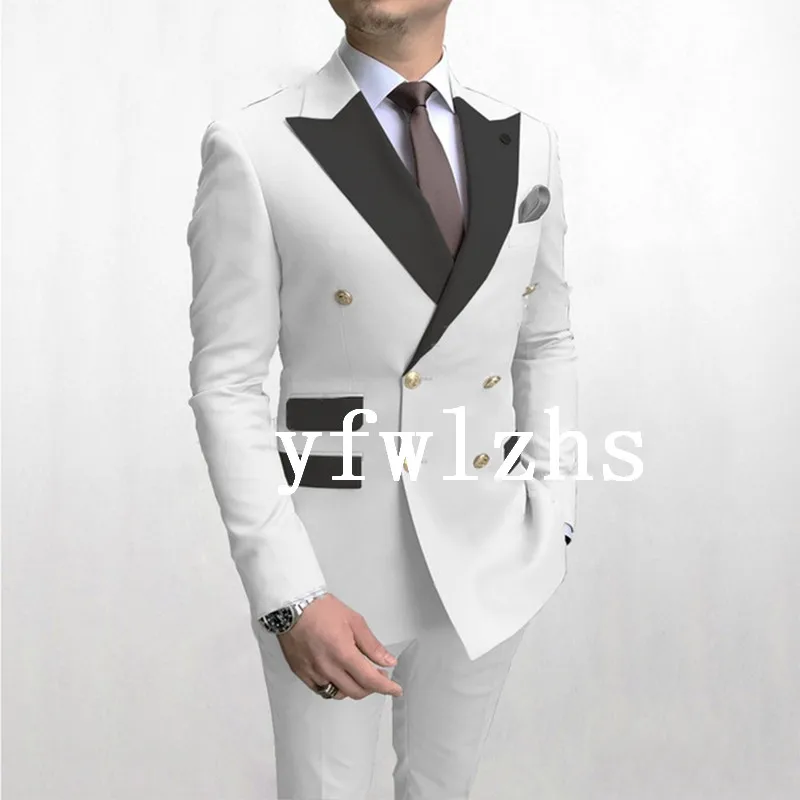 Handsome Double-Breasted Groomsmen Peak Lapel Groom Tuxedos Men Suits Wedding/Prom/Dinner Best Blazer(Jacket+Pants+Tie) 301
Handsome Double-Breasted Groomsmen Peak Lapel Groom Tuxedos Men Suits Wedding/Prom/Dinner Best Blazer(Jacket+Pants+Tie) 301