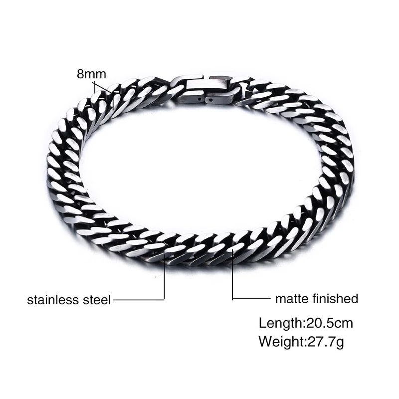 oulai777 bracelets men Simple bracelet chain on hand male stainless steel chain cuban link retro rock charm bracelet accessories
oulai777 bracelets men Simple bracelet chain on hand male stainless steel chain cuban link retro rock charm bracelet accessories