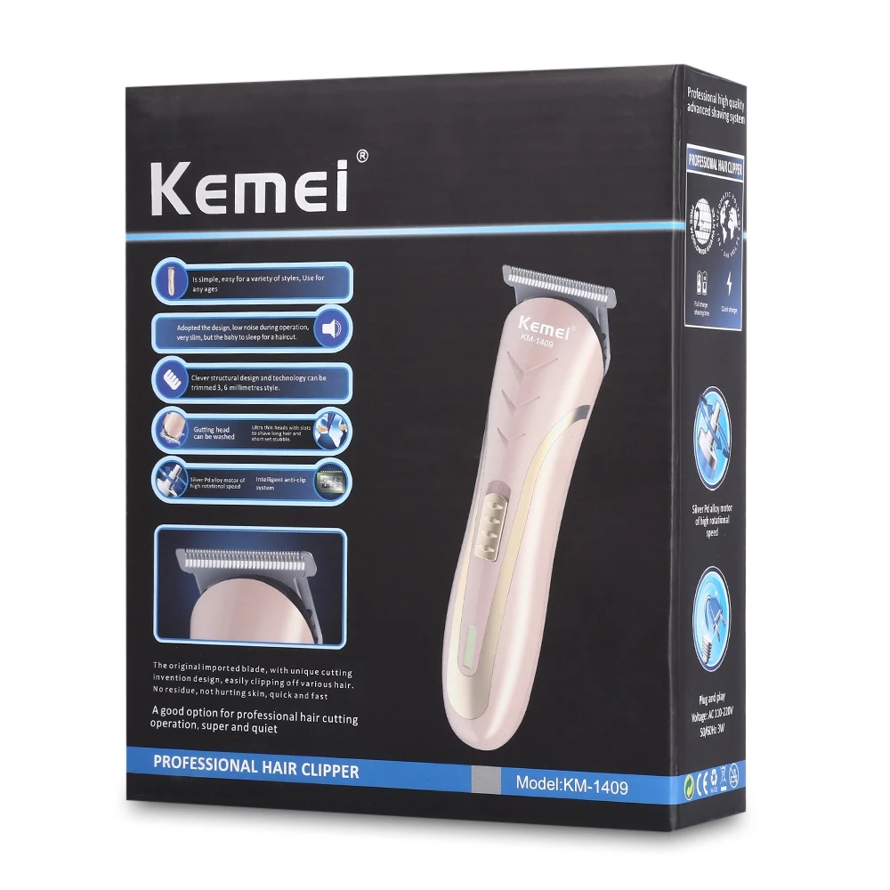 Kemei-1409 New Rechargeable Electric Hair Clippers 4 Free combs for Use with Hair Shaver For Adults and Children
Kemei-1409 New Rechargeable Electric Hair Clippers 4 Free combs for Use with Hair Shaver For Adults and Children