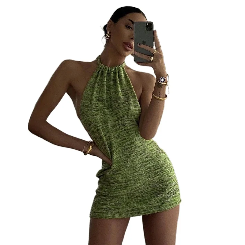 Halter Sexy Backless Mini Dresses Bodycon Skinny Club Party Sleeveless Knitted Dress Fall Streetwear Beach Holiday
Halter Sexy Backless Mini Dresses Bodycon Skinny Club Party Sleeveless Knitted Dress Fall Streetwear Beach Holiday