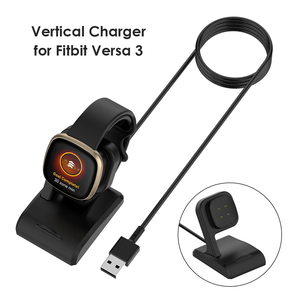 

Портативное зарядное устройство USB для Fitbit Versa 3, зарядный кабель Fitbit Sense, док-станция, сменный зарядный кабель для смарт-браслета
