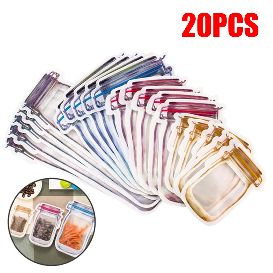 20pcs Reusable Food Sealed Preservation Fresh Transparent Moisture-Proof Bag For Food Snacks Sandwiches
20pcs Reusable Food Sealed Preservation Fresh Transparent Moisture-Proof Bag For Food Snacks Sandwiches