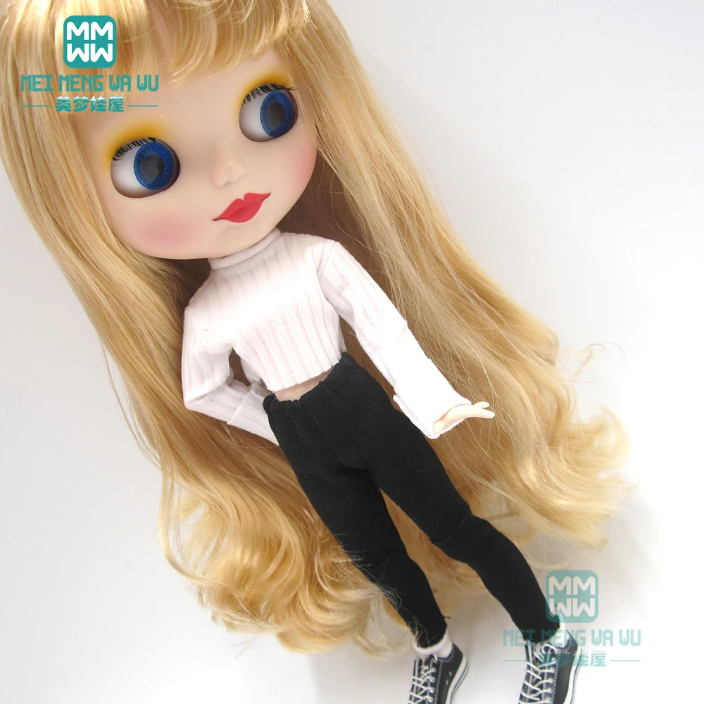 Одежда для куклы Blyth azone OB24 OB27 1/6 аксессуары кукол модный свитер черные брюки с