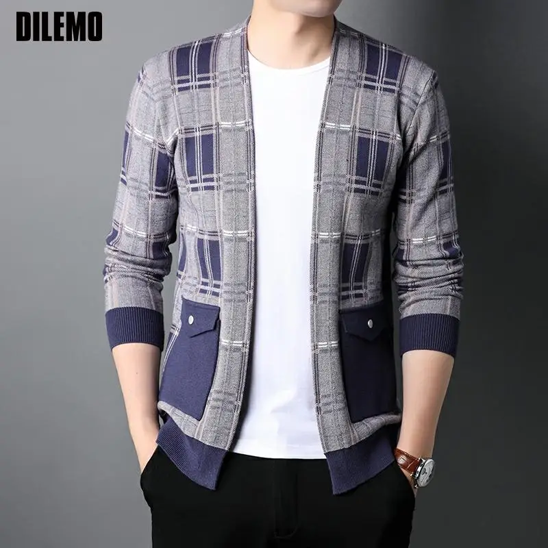 New Brand Fashion Japanese Autum Plaid Knit Street Wear Cardigan Men Sweater Casual Winter Trendy Coats Jacket Men's Clothing
New Brand Fashion Japanese Autum Plaid Knit Street Wear Cardigan Men Sweater Casual Winter Trendy Coats Jacket Men's Clothing