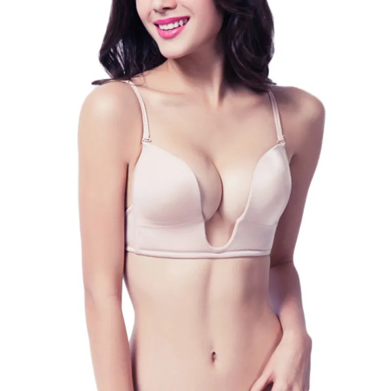 Ladies' Sexy Cross Straps Smooth Bras Thin Deep-V Half Cup Back Push Up Underwire Women Underwear Bras
Ladies' Sexy Cross Straps Smooth Bras Thin Deep-V Half Cup Back Push Up Underwire Women Underwear Bras