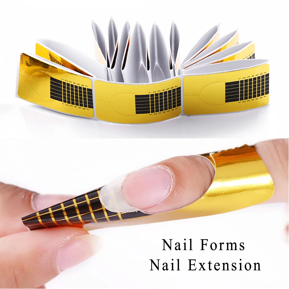 100 Pieces Nail Art Paper Tray Crystal Phototherapy Nail Forms Extension Golden Rectangular Self-Adhesive Sticker Manicure Tools
100 Pieces Nail Art Paper Tray Crystal Phototherapy Nail Forms Extension Golden Rectangular Self-Adhesive Sticker Manicure Tools