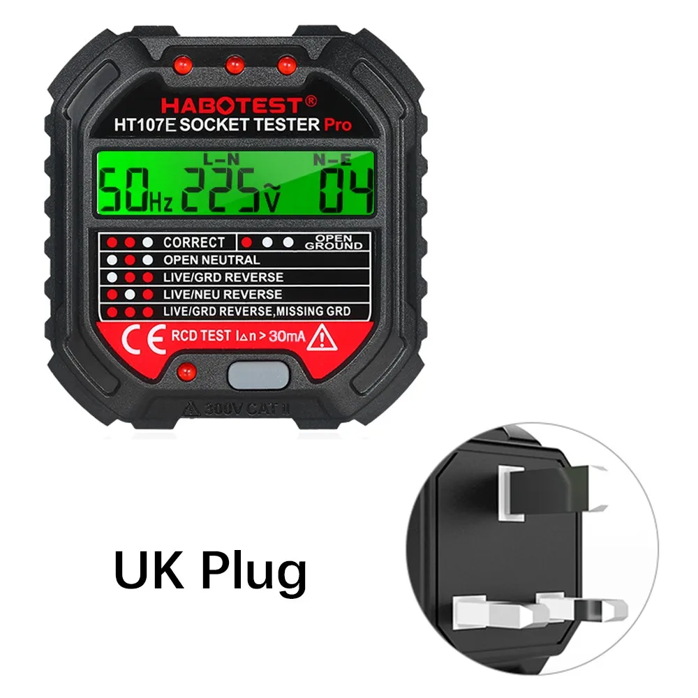1PC HABOTEST Electric Socket Tester Outlets Tester Circuit Polarity Voltage Detector Breaker Finder Measurement Inspection
1PC HABOTEST Electric Socket Tester Outlets Tester Circuit Polarity Voltage Detector Breaker Finder Measurement Inspection