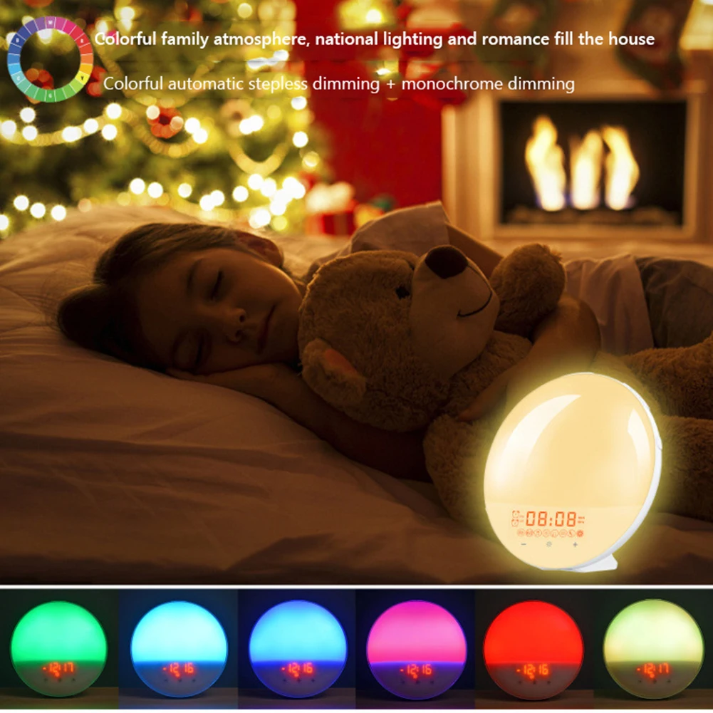 Wake Up Light Workday Alarm Clock App Control with 7 Colors Sunrise Sunset LED Lamp Snooze Clocks 7 Nature Sounds Fm Radio
Wake Up Light Workday Alarm Clock App Control with 7 Colors Sunrise Sunset LED Lamp Snooze Clocks 7 Nature Sounds Fm Radio