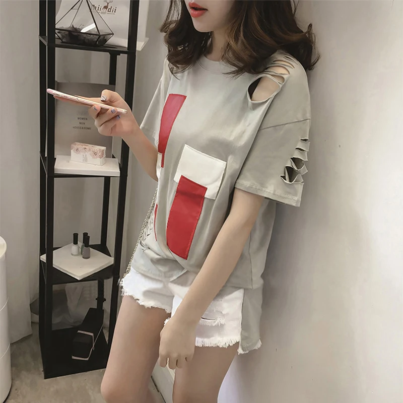 Women's T-Shirt Short Sleeve T-Shirt Women's Casual Loose Lrregular Holes Tops Hollow Embroidered Women's Clothing 2021
Women's T-Shirt Short Sleeve T-Shirt Women's Casual Loose Lrregular Holes Tops Hollow Embroidered Women's Clothing 2021