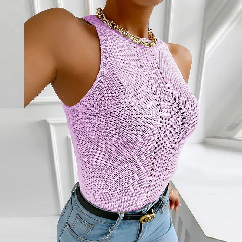2021 Spring Summer Hollow Out Sleeveless Blouse Women Casual Round Neck Solid Shirts Blusa Female Slim Fit Bodycon Tops Pullover
2021 Spring Summer Hollow Out Sleeveless Blouse Women Casual Round Neck Solid Shirts Blusa Female Slim Fit Bodycon Tops Pullover