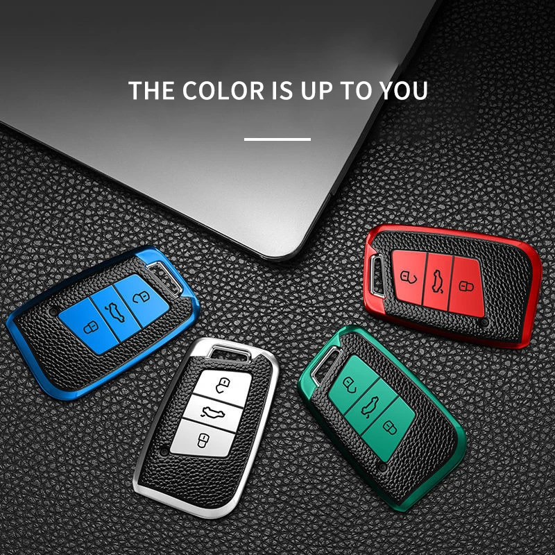 TPU + Leather Car Remote Key Case Cover Holder Shell Fob For Skoda Superb A7 For Volkswagen VW MK2 Magotan Passat B8 CC Tiguan
TPU + Leather Car Remote Key Case Cover Holder Shell Fob For Skoda Superb A7 For Volkswagen VW MK2 Magotan Passat B8 CC Tiguan