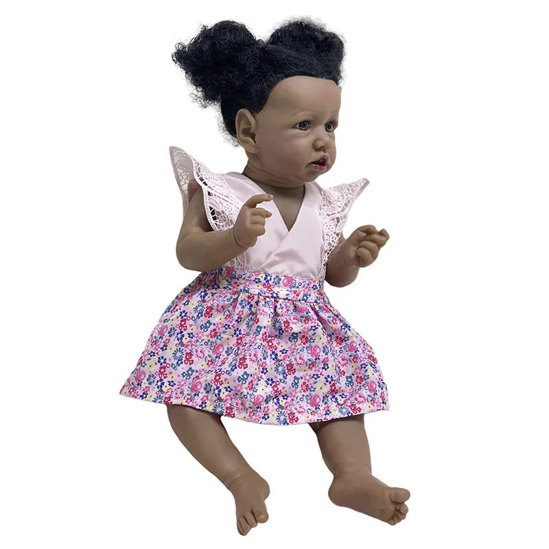 55CM African Bebe Reborn Doll Newborn Toy Soft Vinyl Full Silicone Boneca Renascida for Children
55CM African Bebe Reborn Doll Newborn Toy Soft Vinyl Full Silicone Boneca Renascida for Children