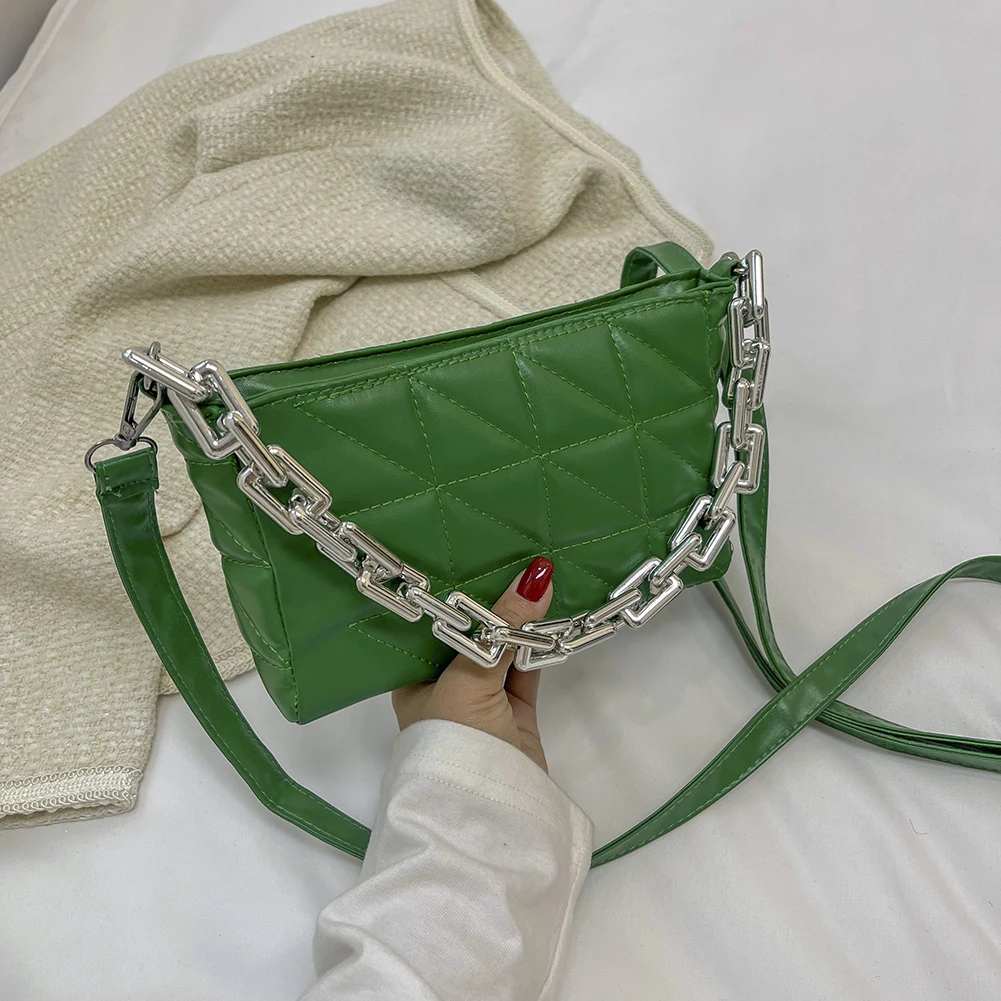 Fashion Women PU Leather Solid Color Geometric Crossbody Bags Shoulder Bag Casual Ladies Thick Chain Small Handbags Purse
Fashion Women PU Leather Solid Color Geometric Crossbody Bags Shoulder Bag Casual Ladies Thick Chain Small Handbags Purse