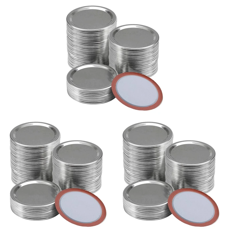 300 Pcs Regular Mouth 70MM Mason Jar Canning Lids, Reusable Leak Proof Split-Type Silver Lids with Silicone Seals Rings
300 Pcs Regular Mouth 70MM Mason Jar Canning Lids, Reusable Leak Proof Split-Type Silver Lids with Silicone Seals Rings