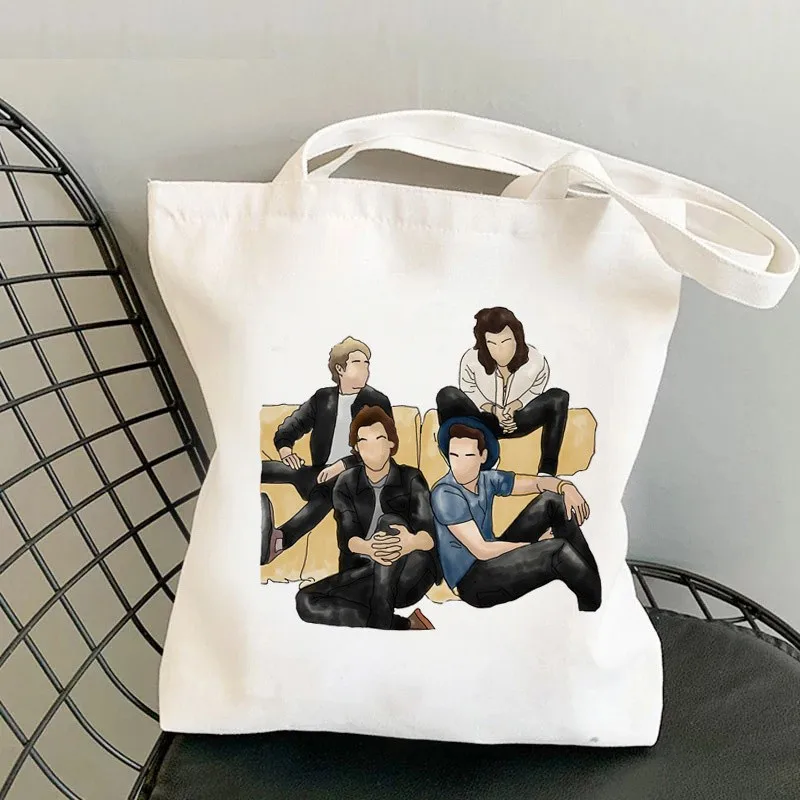 

One Direction shopping bag grocery eco shopper reusable Canvas bag College Handbag eco female Shoulder bag sac shoping Bag