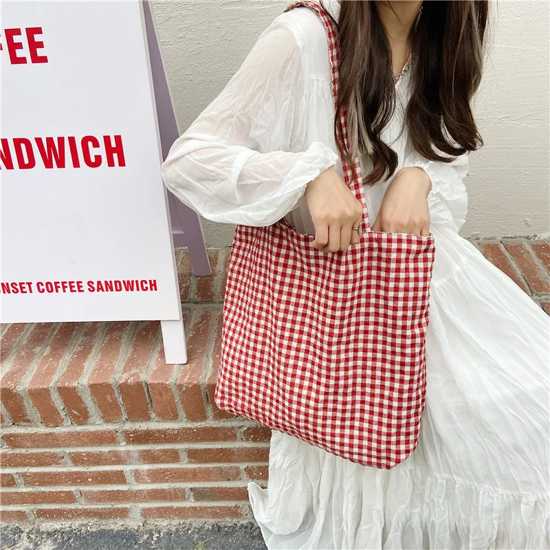 Casual Plaid Women's Canvas Tote Shoulder Large Shopping Bag Eco Large Capacity Ladies Purse Pouch Girls Student Book Handbags
Casual Plaid Women's Canvas Tote Shoulder Large Shopping Bag Eco Large Capacity Ladies Purse Pouch Girls Student Book Handbags