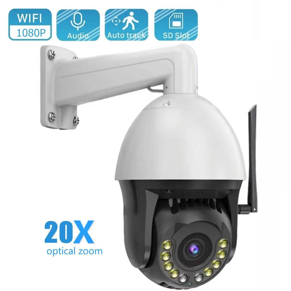 1080P PTZ IP Camera Wifi Wireless Auto Tracking Motion Detect 20X Zoom Audio Network Security Surveillance CCTV Camera IR 120m
1080P PTZ IP Camera Wifi Wireless Auto Tracking Motion Detect 20X Zoom Audio Network Security Surveillance CCTV Camera IR 120m