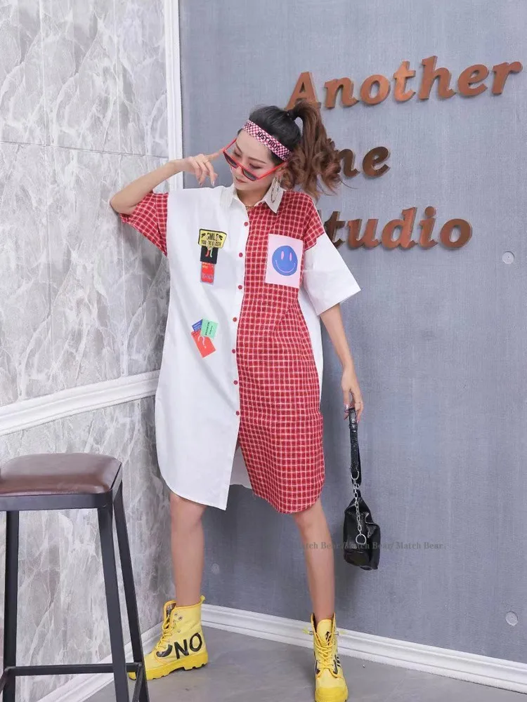 Blue Red Women Fork Blouse 2021 Summer Fashion Women Plaid Patchwork Blouse Female Oversized Blouse Z651
Blue Red Women Fork Blouse 2021 Summer Fashion Women Plaid Patchwork Blouse Female Oversized Blouse Z651