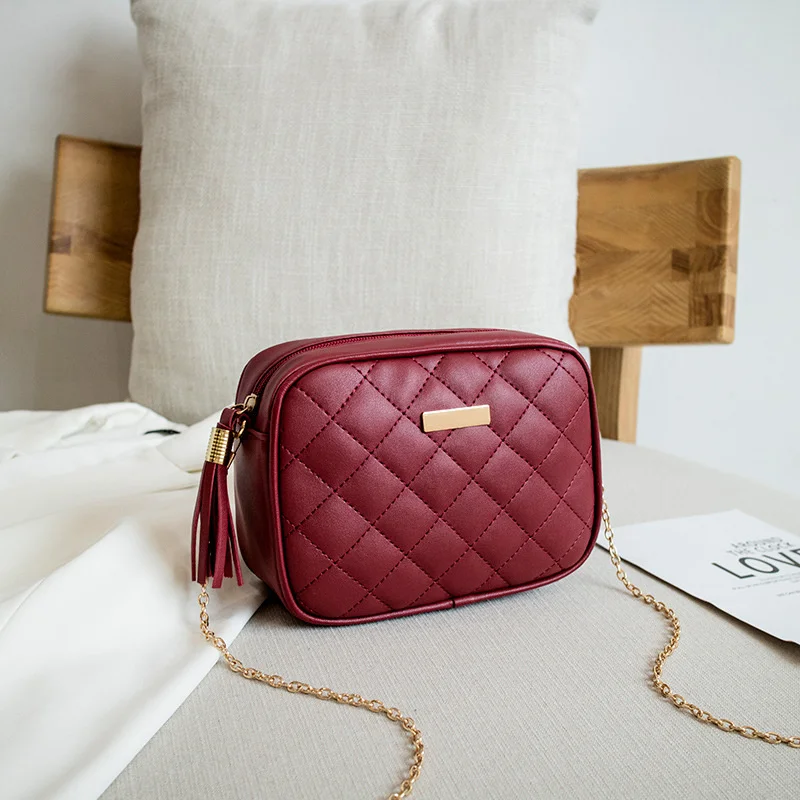 Ladies Simple Versatile Messenger Bag Fashion Lattice Pattern Crossbody Bags Women Chain Tassel Design Shoulder Handbag Pouches
Ladies Simple Versatile Messenger Bag Fashion Lattice Pattern Crossbody Bags Women Chain Tassel Design Shoulder Handbag Pouches