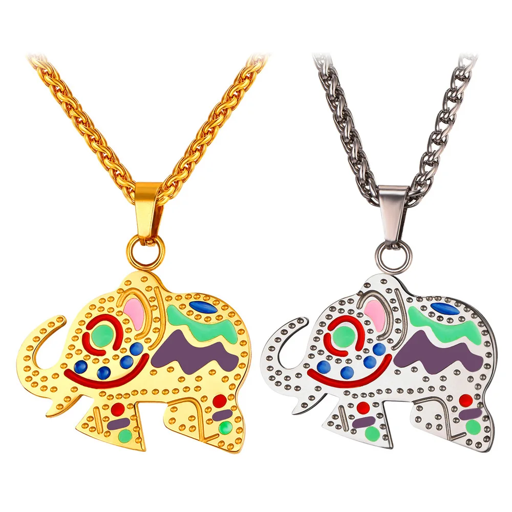 ChainsPro Indian Elephant Anime Pendant Gold Color Stainless Steel Wholesale Cute Animal Necklace Women Men Ethic Jewelry P106
ChainsPro Indian Elephant Anime Pendant Gold Color Stainless Steel Wholesale Cute Animal Necklace Women Men Ethic Jewelry P106
