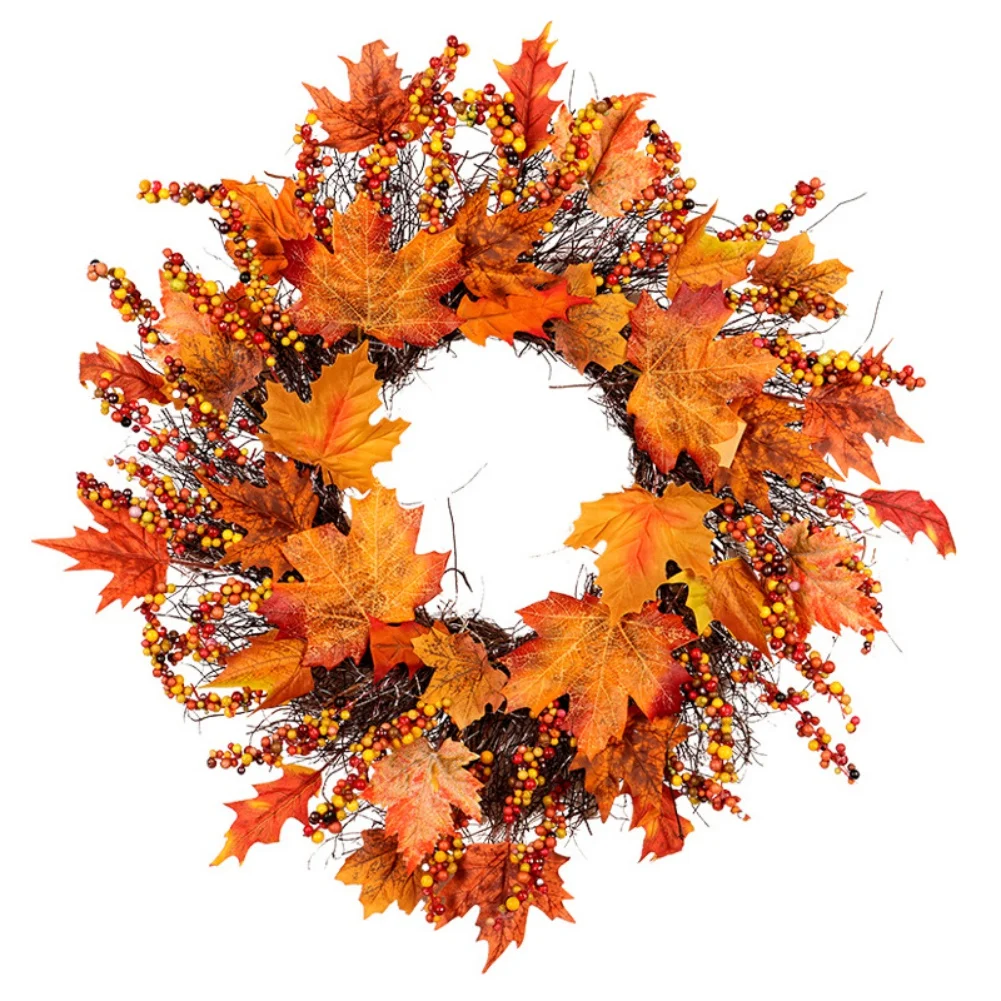 Thanksgiving Maple Wreath Front Door Window Fireplace Hanging Artificial Garlands Christmas Home Yard Decoration 45CM
Thanksgiving Maple Wreath Front Door Window Fireplace Hanging Artificial Garlands Christmas Home Yard Decoration 45CM