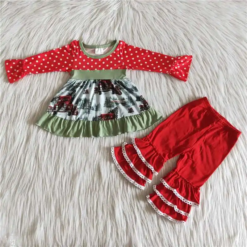 Wholesale Baby Girl Fashion Christmas Clothes Ruffle Dot Long Sleeve Tree Car Red Lace Pants Outfit Children BoutiqueToddler Set
Wholesale Baby Girl Fashion Christmas Clothes Ruffle Dot Long Sleeve Tree Car Red Lace Pants Outfit Children BoutiqueToddler Set