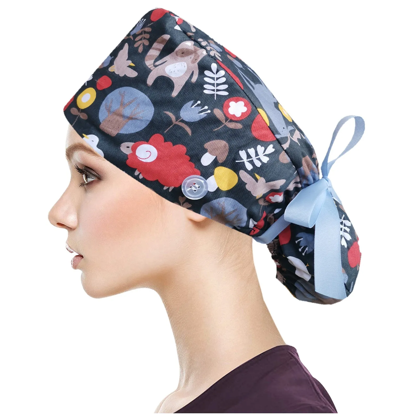 3PCS Cartoon Print Nurse Scrubs Cap With Buttons Comfortable Health Care Bouffant Working Hat Adjustable Black Tie Enfermera A40
3PCS Cartoon Print Nurse Scrubs Cap With Buttons Comfortable Health Care Bouffant Working Hat Adjustable Black Tie Enfermera A40