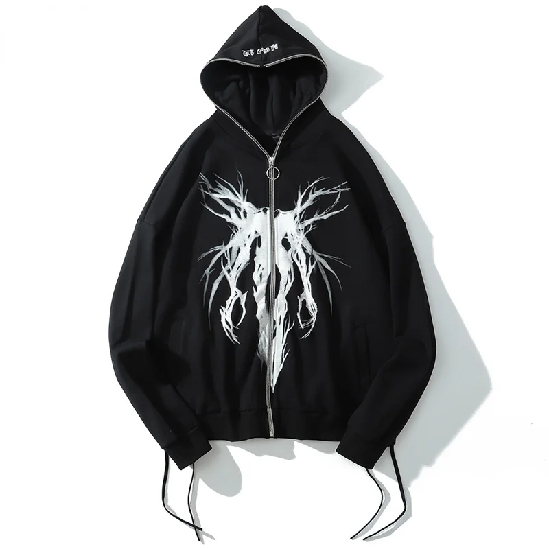 Autumn Punk Graphic Print Zipper Ribbon Hooded Hoodie Men Couples Casual Black Cool Oversize Coat Fashion Sweatshirt Streetwear
Autumn Punk Graphic Print Zipper Ribbon Hooded Hoodie Men Couples Casual Black Cool Oversize Coat Fashion Sweatshirt Streetwear