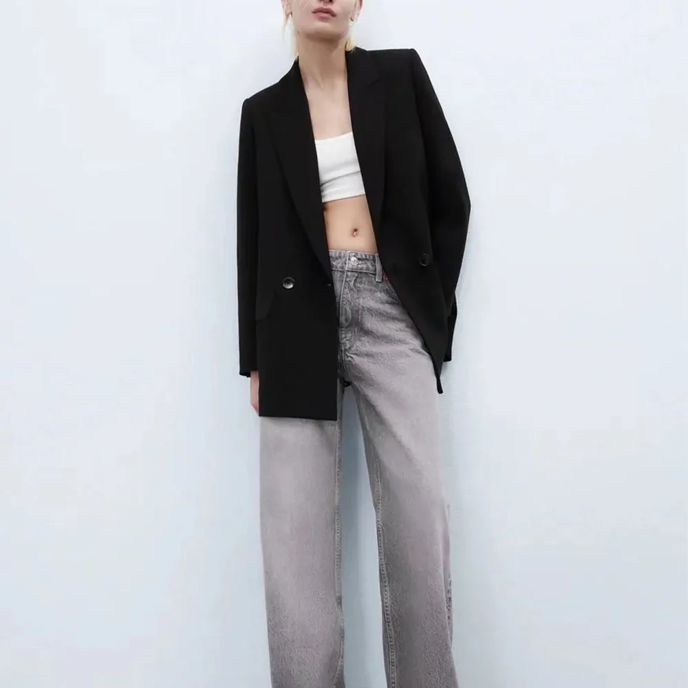 2022 Women's Fashion Double-breasted Draping Casual Blazer Coat Retro Long Sleeve Pocket Women's Jacket Chic Veste
2022 Women's Fashion Double-breasted Draping Casual Blazer Coat Retro Long Sleeve Pocket Women's Jacket Chic Veste