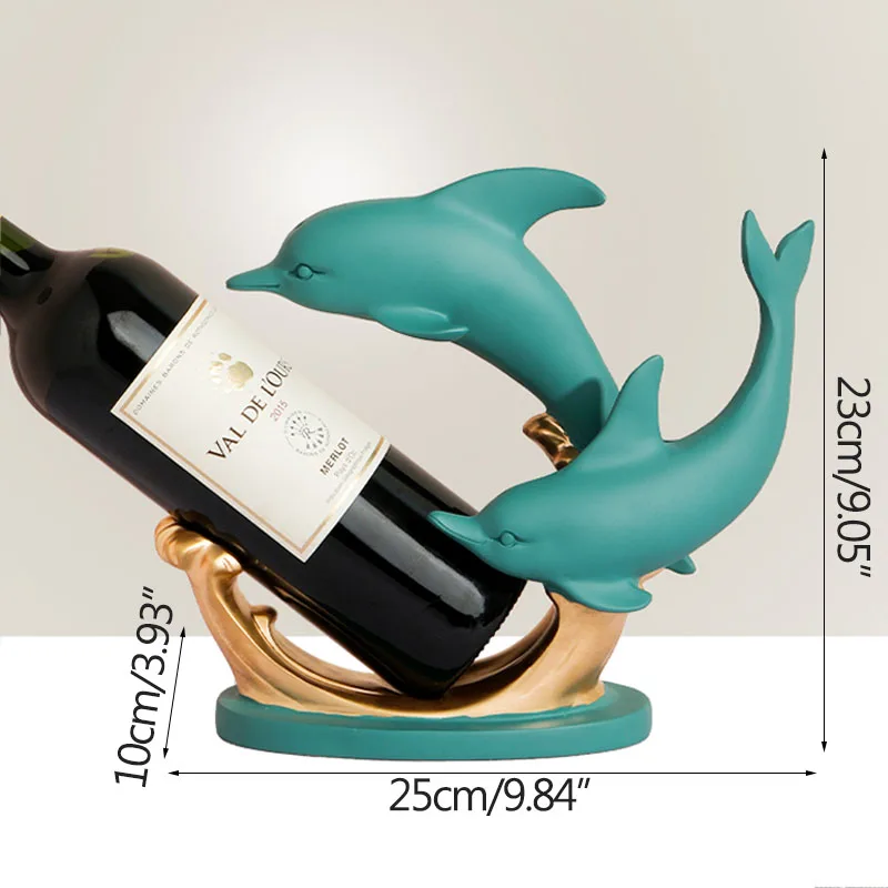 

Dolphin Wine Rack Decoration Furnishings Home Decoration Wine Cabinet Display Prop Creative Modern Wine Holder Housewarming Gift