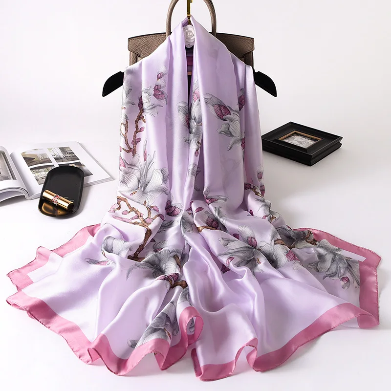 Spring and Autumn new Korean Magnolia silk scarf Autumn and winter print warm scarf imitation silk fashion foreign style shawl
Spring and Autumn new Korean Magnolia silk scarf Autumn and winter print warm scarf imitation silk fashion foreign style shawl