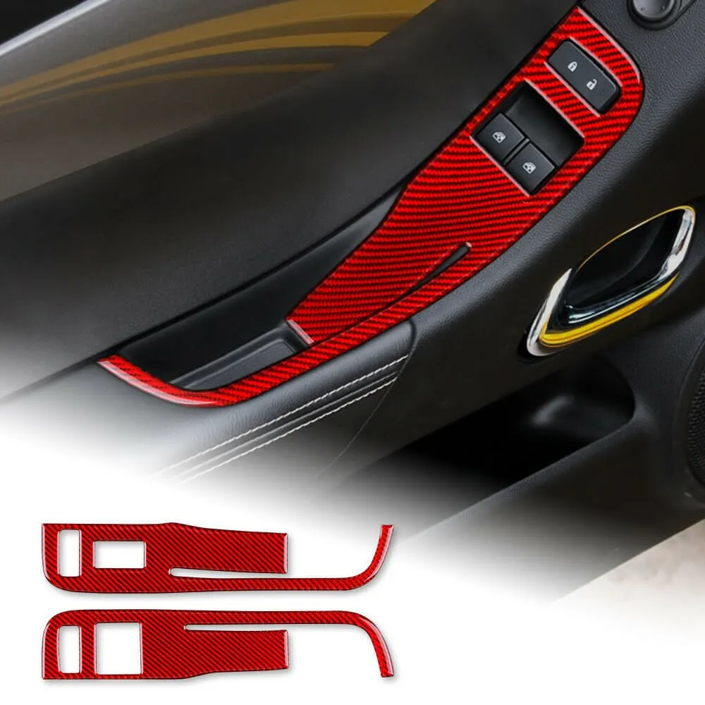 2pcs Window Control Switch Cover Carbon Fiber DIY Decor Interior Red Trim Durable
2pcs Window Control Switch Cover Carbon Fiber DIY Decor Interior Red Trim Durable