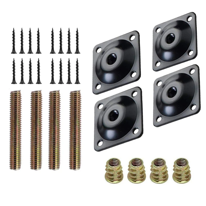 4Pcs/Set Furniture Leg Mounting Plates Sofa Leg Attachment Plates M8 Hanger Bolts Screws Adapters Metal Plates Bracket Kit for S
4Pcs/Set Furniture Leg Mounting Plates Sofa Leg Attachment Plates M8 Hanger Bolts Screws Adapters Metal Plates Bracket Kit for S