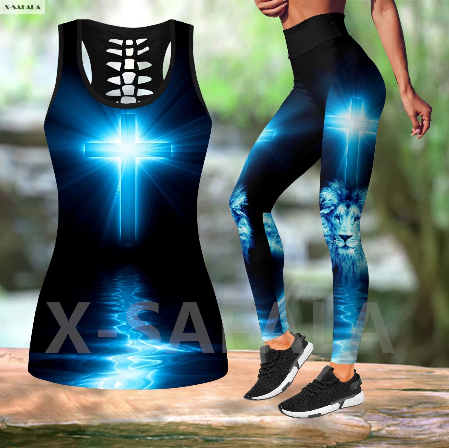 Christian Jesus Lion 3D Printed Women Combo Two Piece Yoga Set Vest Hollow Out Tank Top High Waist Legging Summer Casual Sport
Christian Jesus Lion 3D Printed Women Combo Two Piece Yoga Set Vest Hollow Out Tank Top High Waist Legging Summer Casual Sport
