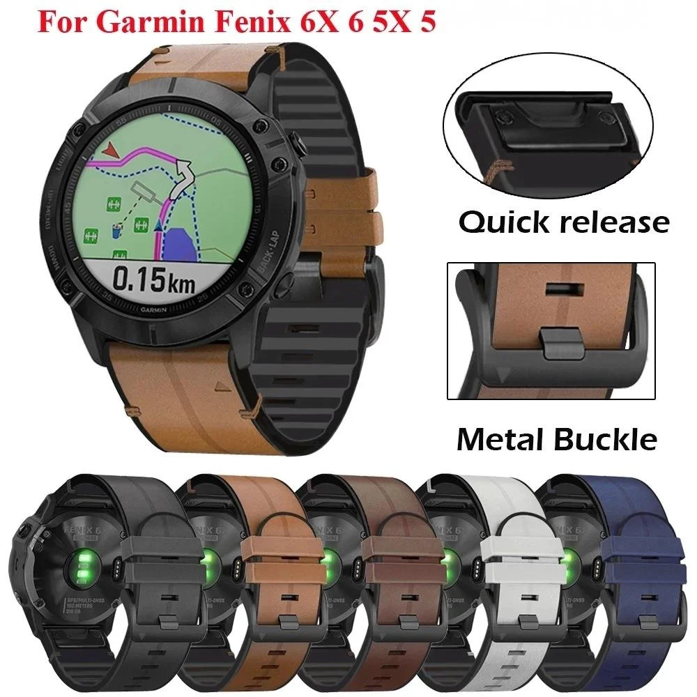 Durable Leather Strap For Garmin Fenix 6x 5x 5 6 Fashion Sweatproof Wristband Smart Watch Replacement Bracelet Accessories
Durable Leather Strap For Garmin Fenix 6x 5x 5 6 Fashion Sweatproof Wristband Smart Watch Replacement Bracelet Accessories