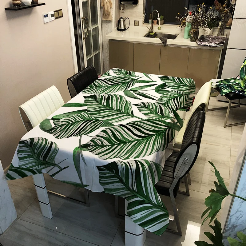 Printed tropical leaf pattern washable decorative household waterproof tablecloth
Printed tropical leaf pattern washable decorative household waterproof tablecloth