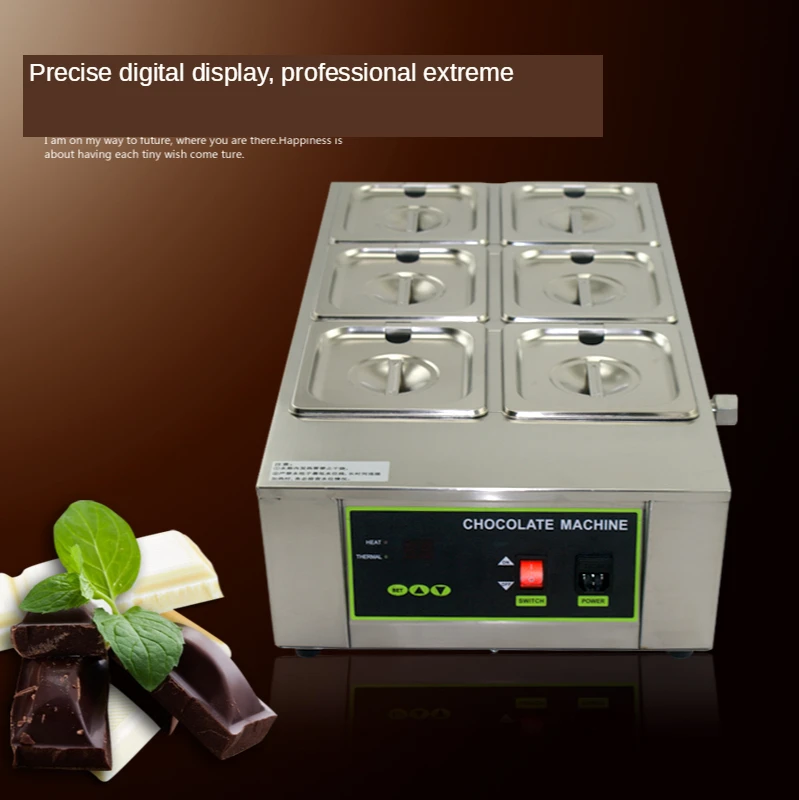 6 Grids Electric Chocolate Melting Machine 220V 110V Water Insulation Heating Chocolate Melting Pot Warmer Melter Top Quality
6 Grids Electric Chocolate Melting Machine 220V 110V Water Insulation Heating Chocolate Melting Pot Warmer Melter Top Quality