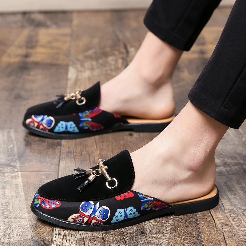 Tassel Summer Driving Shoes for Male Black Half Shoes for Men Loafers Slippers Anti-slip Men Casual Shoes Flats Slippers Mules
Tassel Summer Driving Shoes for Male Black Half Shoes for Men Loafers Slippers Anti-slip Men Casual Shoes Flats Slippers Mules
