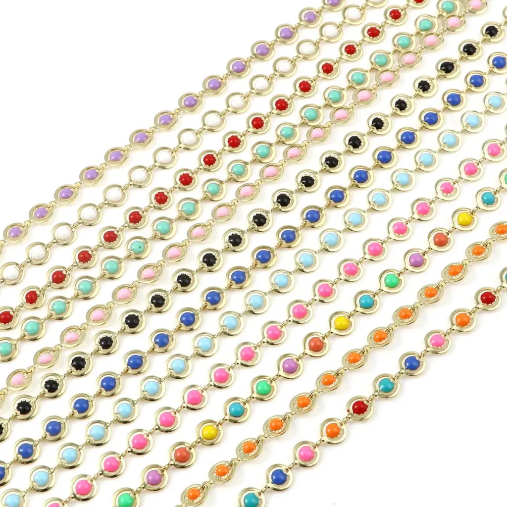 1m Multicolor Enamel Beads Chains Findings Gold Color Chain for Women Girl Necklace Bracelet Earrings DIY Jewelry Anklet Making
1m Multicolor Enamel Beads Chains Findings Gold Color Chain for Women Girl Necklace Bracelet Earrings DIY Jewelry Anklet Making