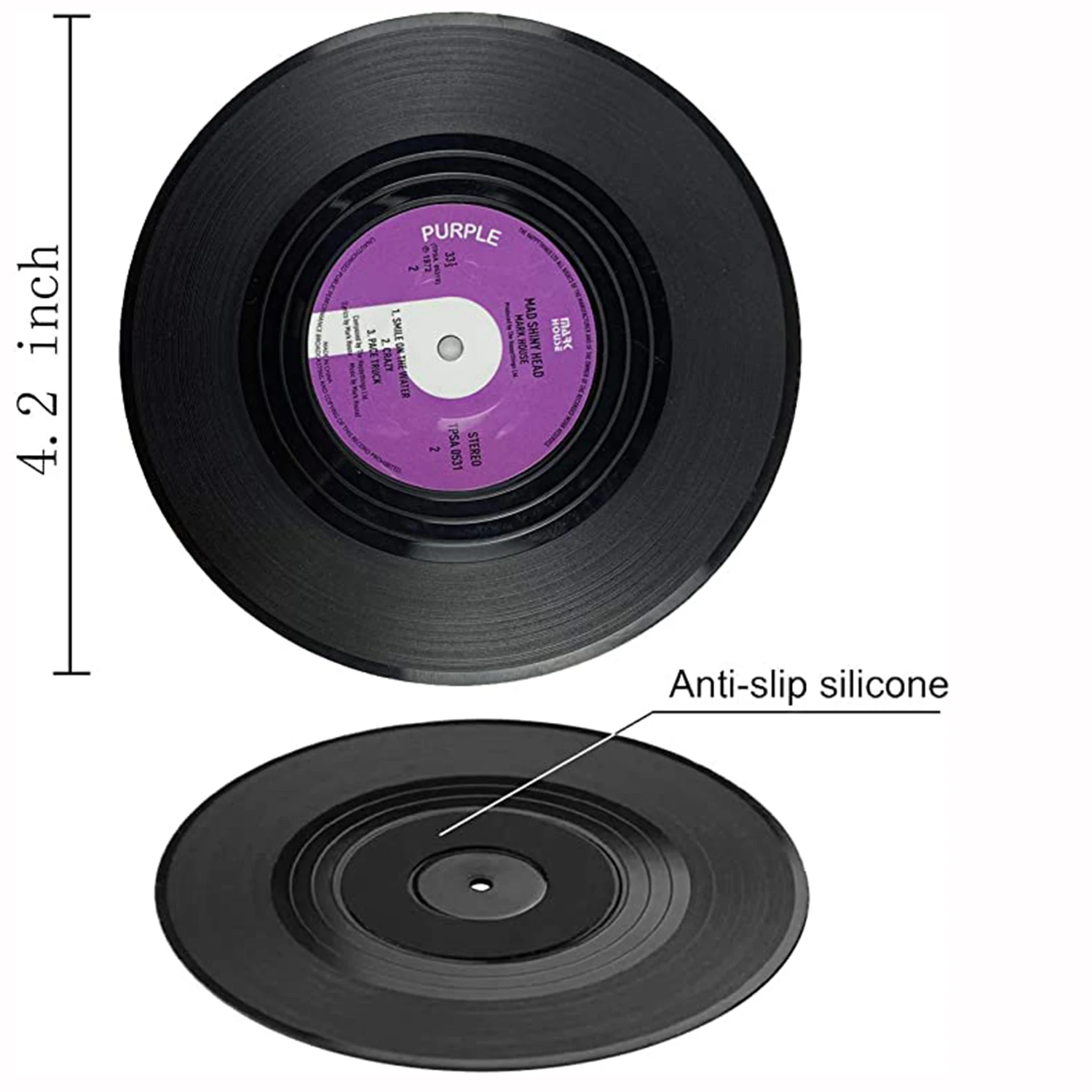 6pcs Retro Record Coasters With Vinyl Record Player Holder Creative Koffie Mok Cup Onderzetters Hittebestendig Antislip Pads
6pcs Retro Record Coasters With Vinyl Record Player Holder Creative Koffie Mok Cup Onderzetters Hittebestendig Antislip Pads